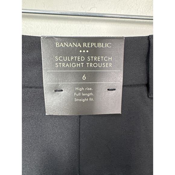 Banana Republic NWT Women’s Black Sculpted Stretch Straight Trouser Pants size 6 - Picture 4 of 10